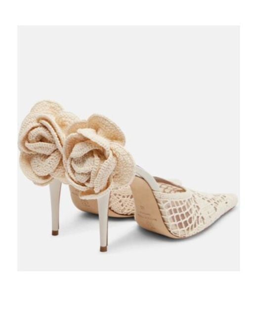 Magda Butrym Pink Crochet And Leather Mules