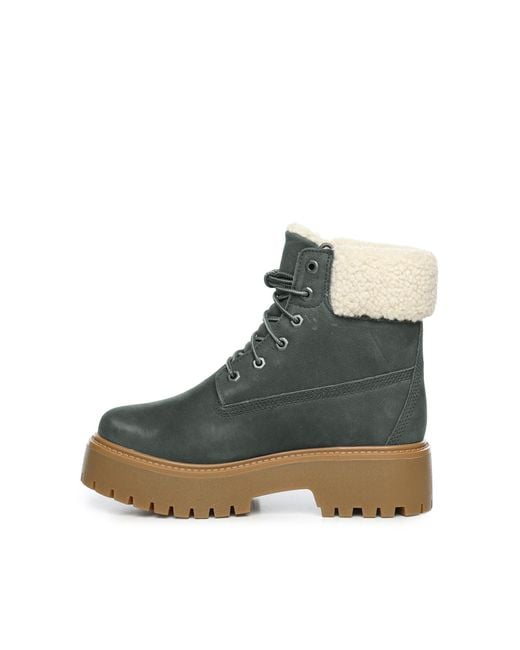 Timberland Green Shearling-Lined Lace-Up Boots