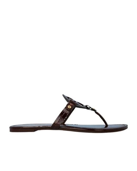 Tory Burch Brown Miller Logo Flip-Flops