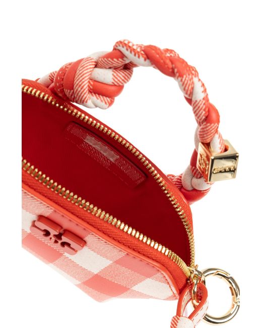 Ganni Red Checked Nano Bou Bag