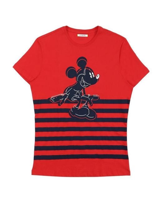 Iceberg Red Printed T-Shirt for men