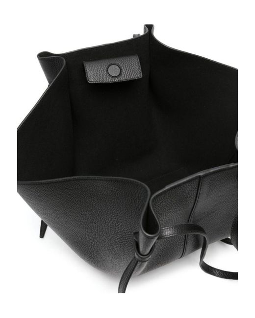Yuzefi Black Large Mochi Pebble-Grain Shoulder Bag