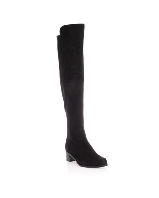 Stuart Weitzman Black Long Round-Headed Boots