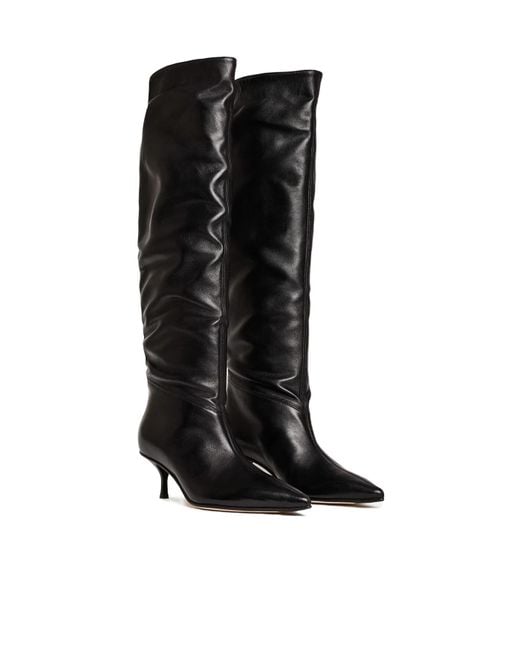 Scarosso Black Barbara Pointed-Toe Boots
