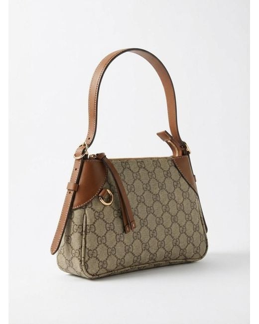 Gucci Brown Gg Emblem Small Shoulder Bag