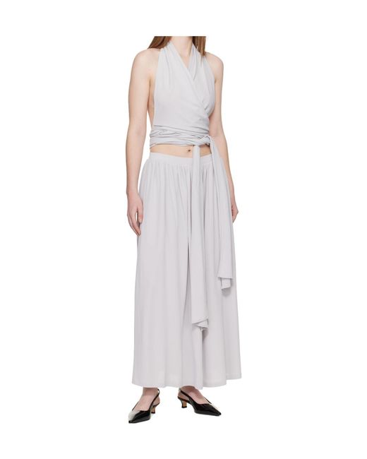 AYA MUSE Gray Aelir V-Neck Top