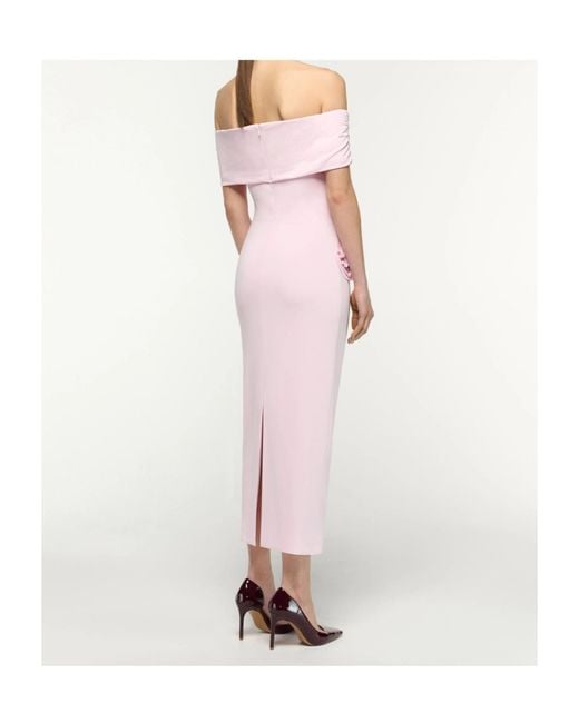 Roland Mouret Pink Draped Floral Detail Dress