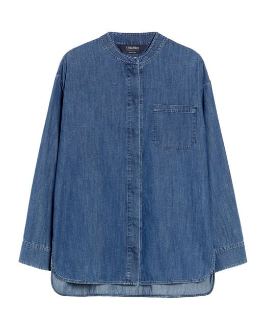 Max Mara Blue 'S Unito Long-Sleeved Denim Shirt