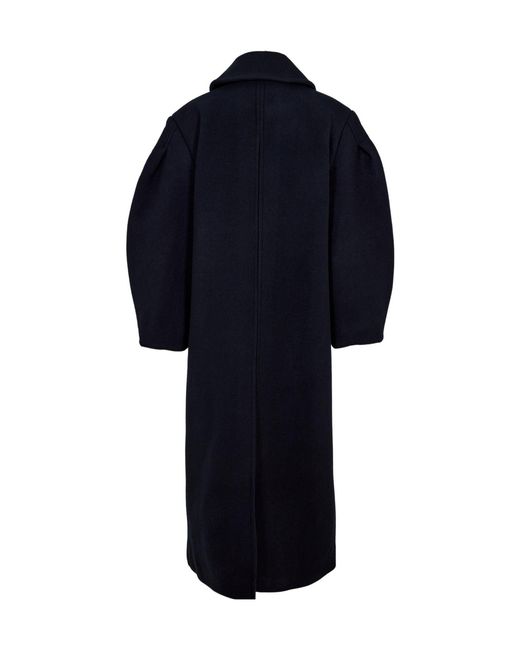 Ganni Blue Versatile Wool Coat