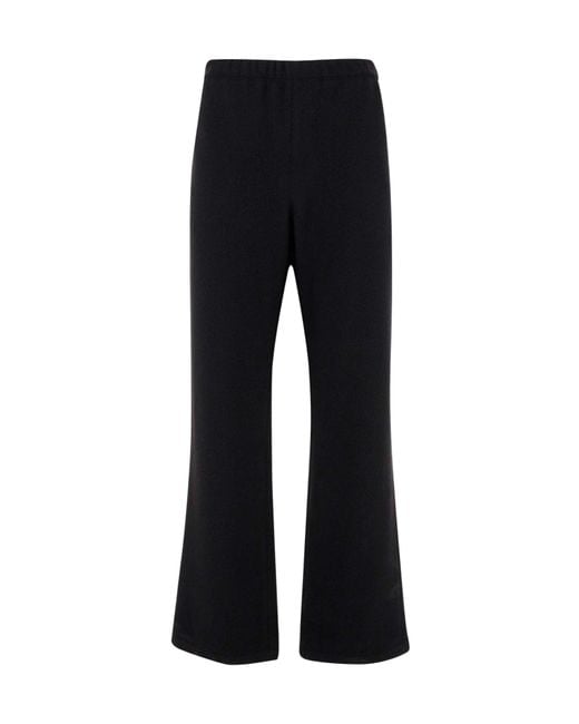 Rier Black Wool Fleece Casual Pants for men
