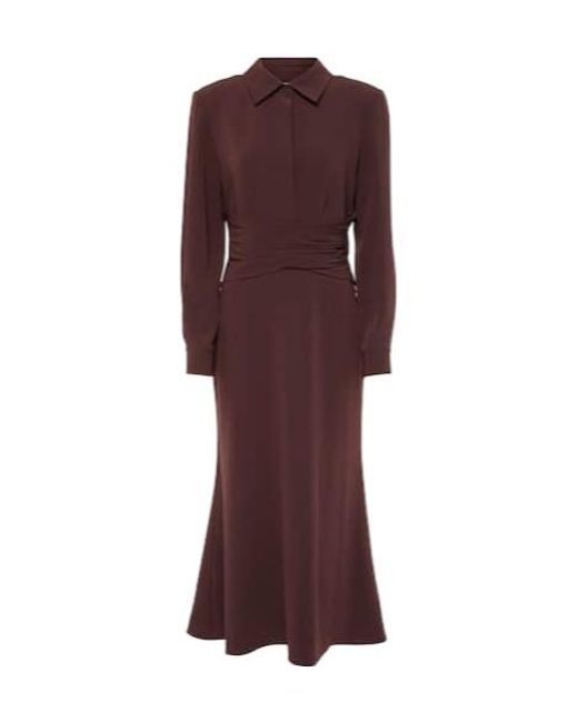 Roland Mouret Purple Pleated Midi Dress