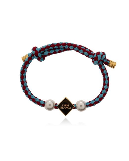 Casablanca Blue Logo Bracelet for men