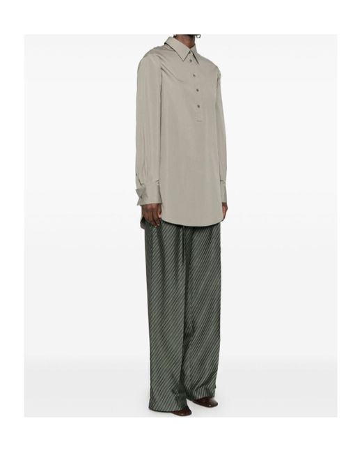 Dries Van Noten Gray Long-Sleeved Shirt
