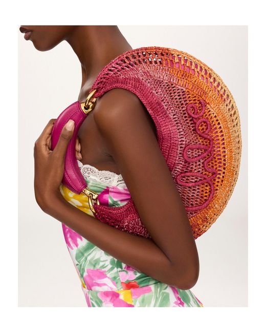 Chloé Pink Chloé Summer Banana Woven Shoulder Bag