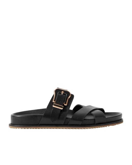 Gabriela Hearst Black Circe Leather Slides