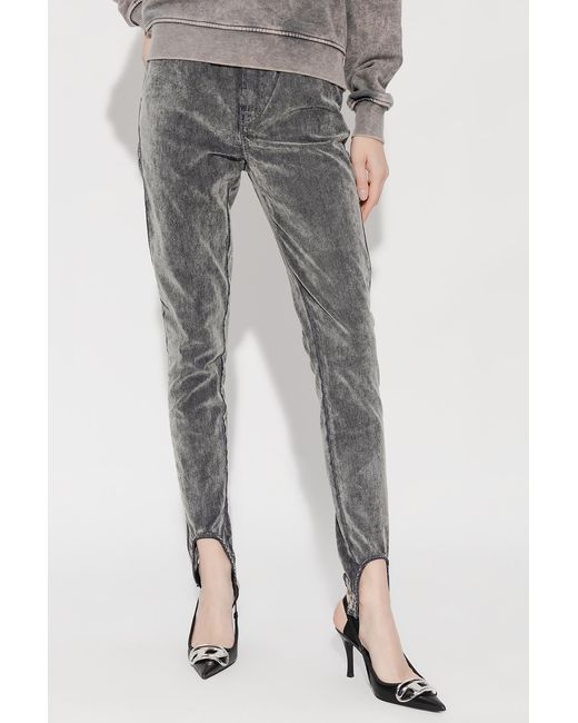 DIESEL Gray Slandy High Waist Skinny Jeans