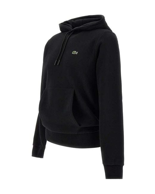 Lacoste Blue Logo Embroidered Drawstring Hoodie for men
