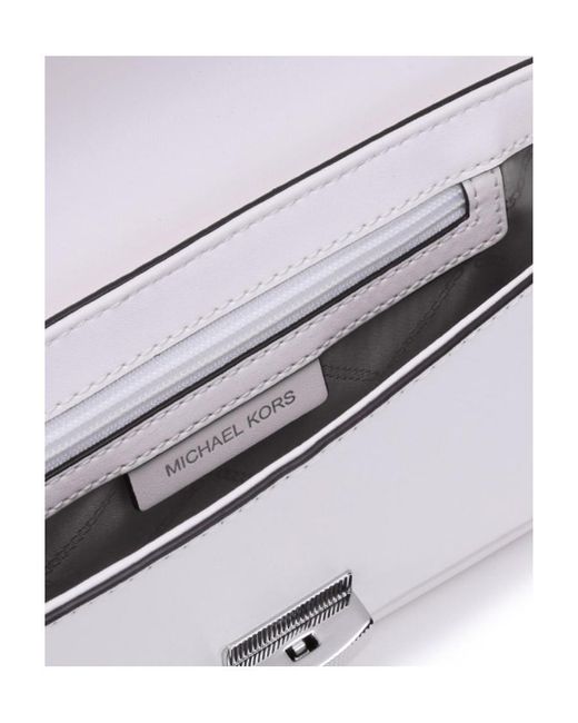 Michael Kors White Bradshaw Series Small Logo Shoulder Bag