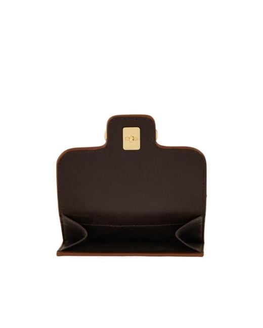 Ferragamo Brown Gancini Compact Wallet