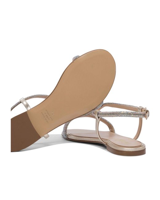 Ninalilou White Embellished T-Strap Sandals