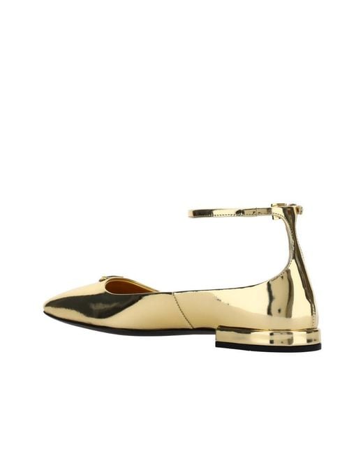 Prada Metallic Leather Ballerinas