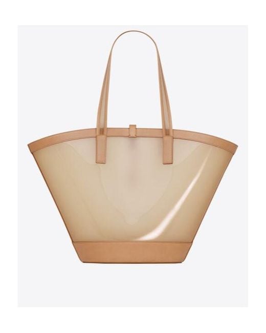 Saint Laurent Natural Panier Medium Shopping Bag