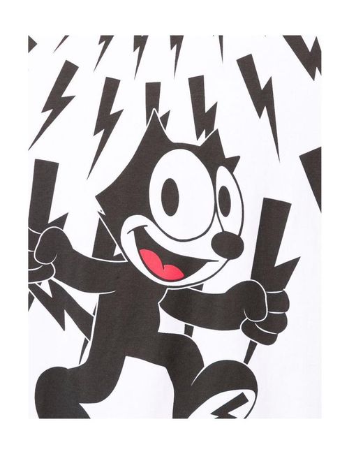 Neil Barrett Pink X Felix The Cat Thunder Bolt T-Shirt for men
