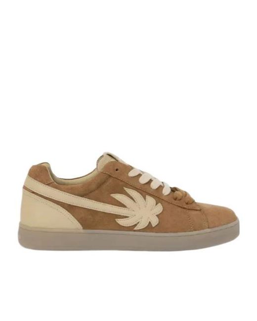 Palm Angels Brown Palm Tennis Suede Low-Top Sneakers for men