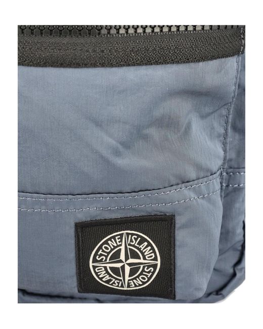 Stone Island White Logo Patch Crossbody Bag for men