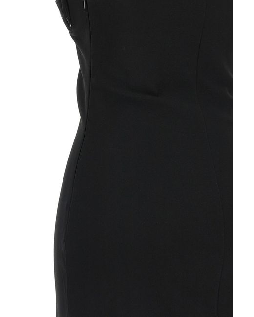 Nensi Dojaka Black Draped Padded Cup Mini Dress