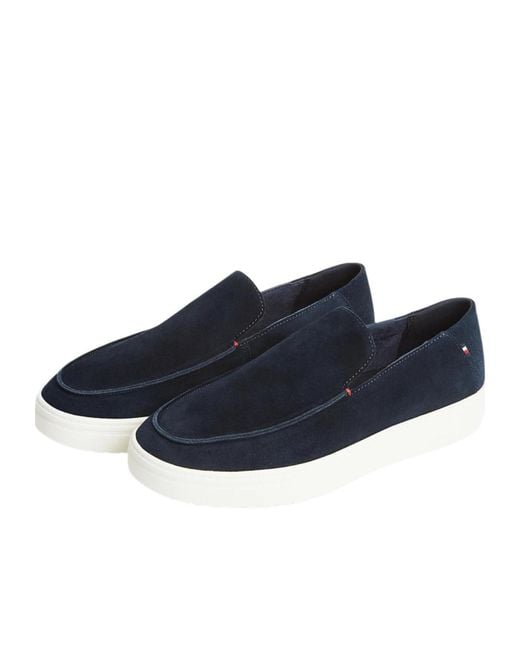 Tommy Hilfiger Blue Lightweight Suede Loafers for men