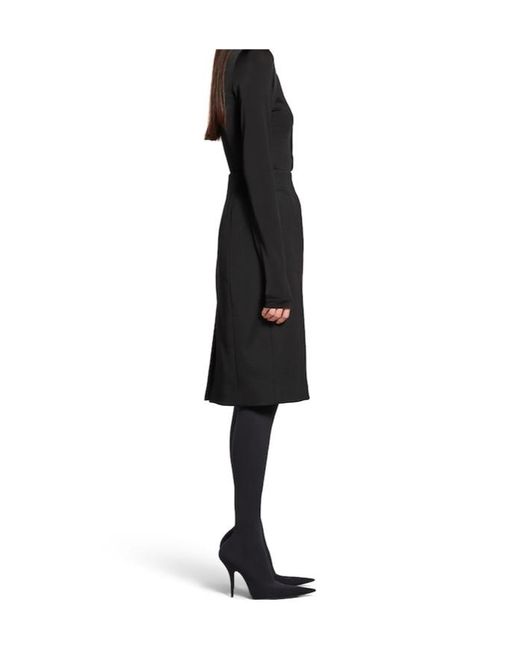 Balenciaga Black Hourglass Midi Skirt