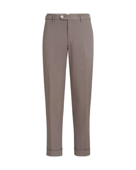 Brunello Cucinelli Gray Tailored Tapered-Leg Trousers for men