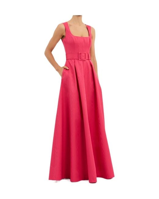 Rebecca Vallance Pink Rosalia Belted Gown