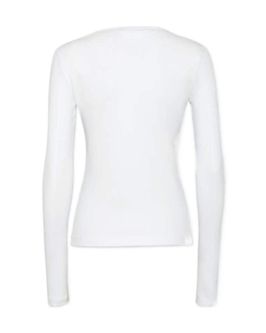 DSquared² White Long-Sleeved Crewneck T-Shirt