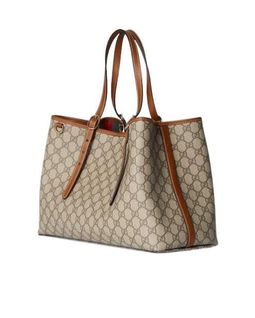 Gucci Natural Gg Emblem Large Tote Bag