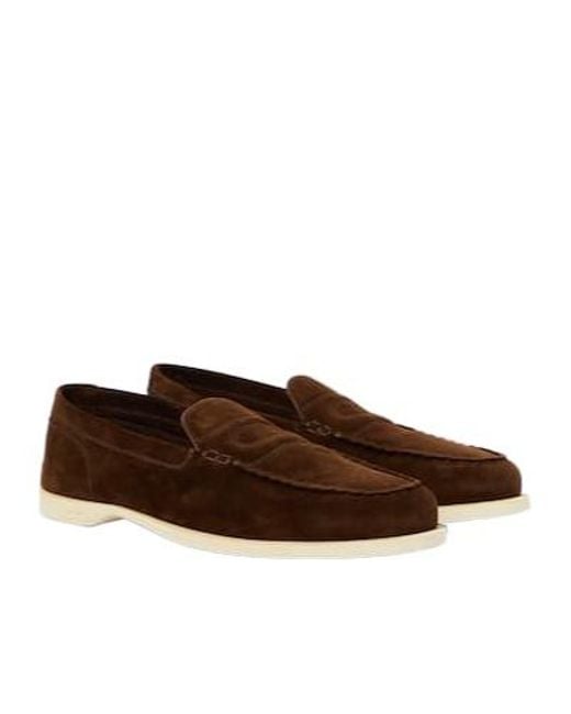 John Lobb Brown Pace Suede Loafers for men