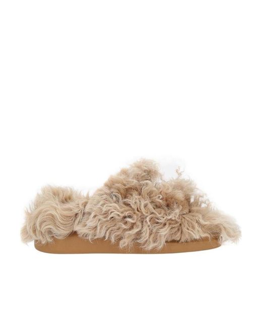 Alexander McQueen Natural Double Strapped Round-Toe Sandals