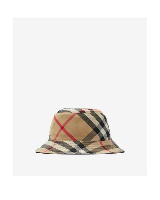 Burberry Black Checked Reversible Bucket Hat for men
