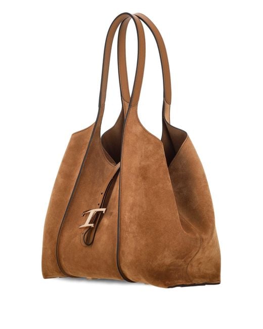 Tod's Brown T Timeless Leather Tote Bag