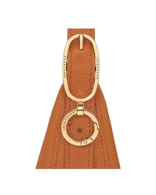 Longchamp Brown Small Le Foulonné Grained-Leather Crossbody Bag