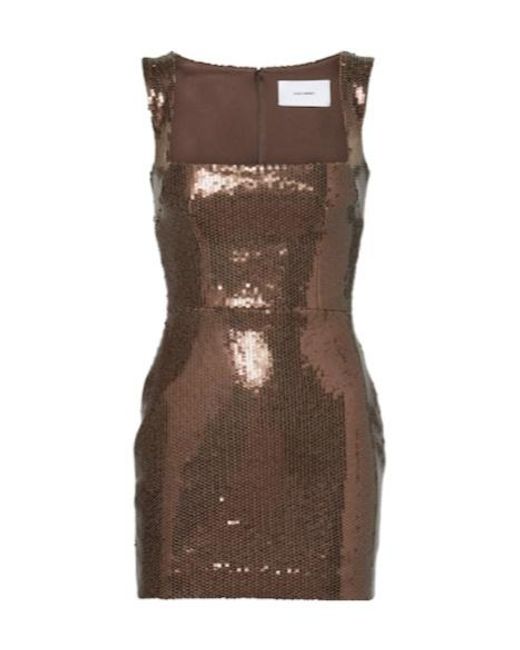 Alex Perry Brown Sequined Minidress