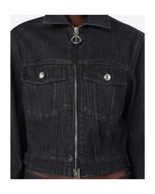 Sportmax Blue Denim Fitted-Waist Jacket