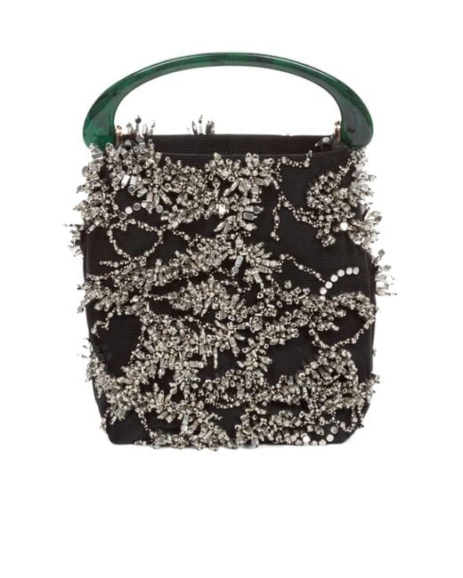 Dries Van Noten Black Embellished Detailed Top Handle Bag