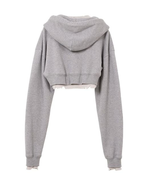 Maison Mihara Yasuhiro Gray Cropped Hoodie