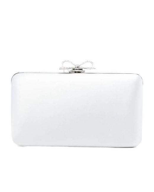 Self-Portrait White Bow-Detail Mini Clutch Bag