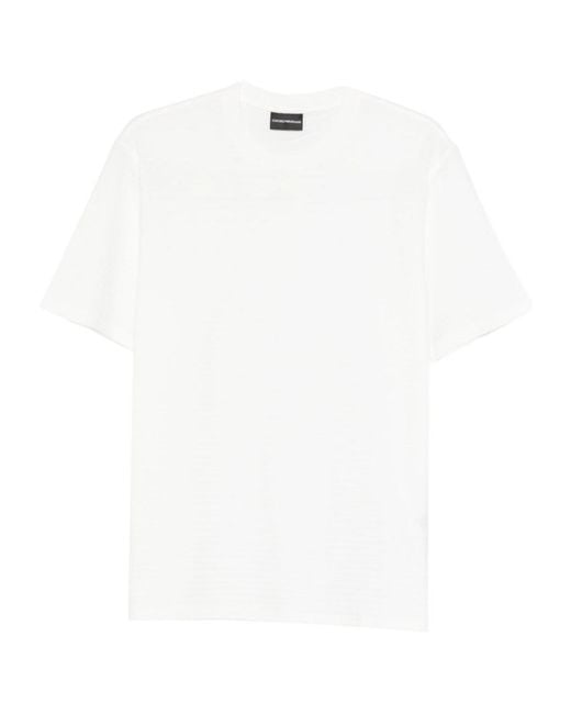 Emporio Armani White Crewneck Short-Sleeved T-Shirt for men