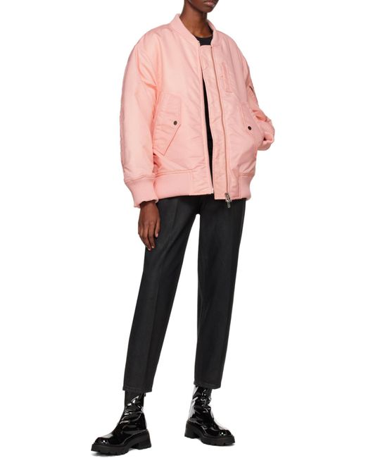 Stand Studio Pink Oversized Bomber Jacket