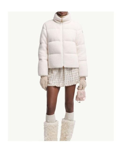 Moncler White High-Neck Padded Jacket