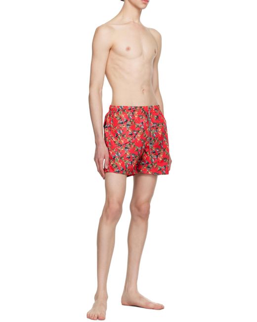 Vivienne Westwood Red Crazy Orb Swim Shorts for men